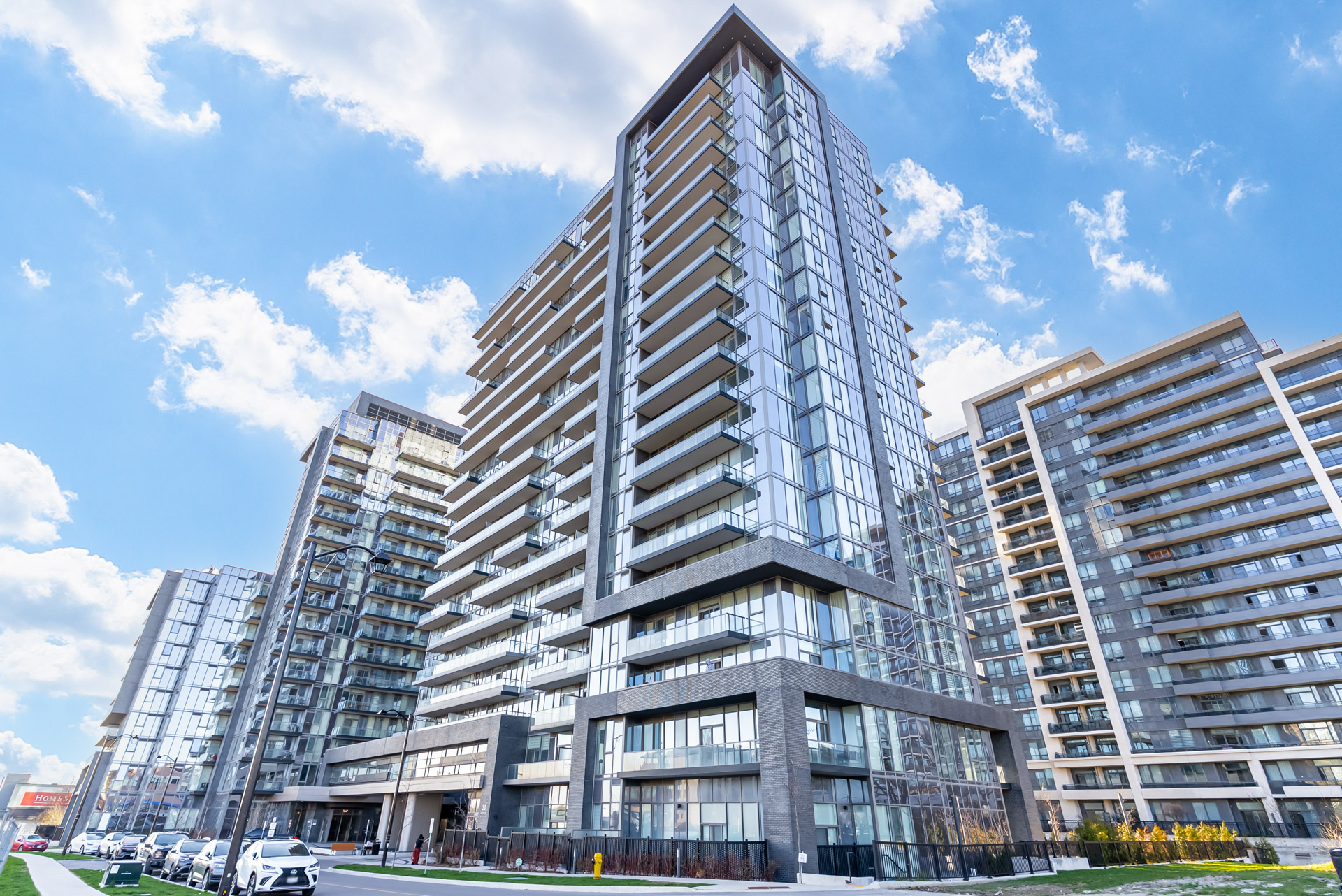 Thornhill condo tower at golden hour